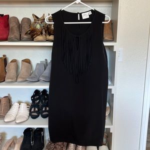 Fabulous fringed little black dress